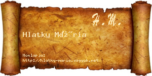 Hlatky Mária névjegykártya